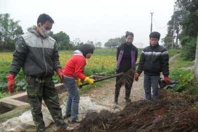 Giúp nông dân dùng rơm rạ ủ thành phân compost